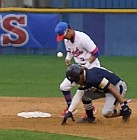 031219V01089 despite loose ball and fielder blocking bag ump calls Smith out at 2nd on FC t1 A sm